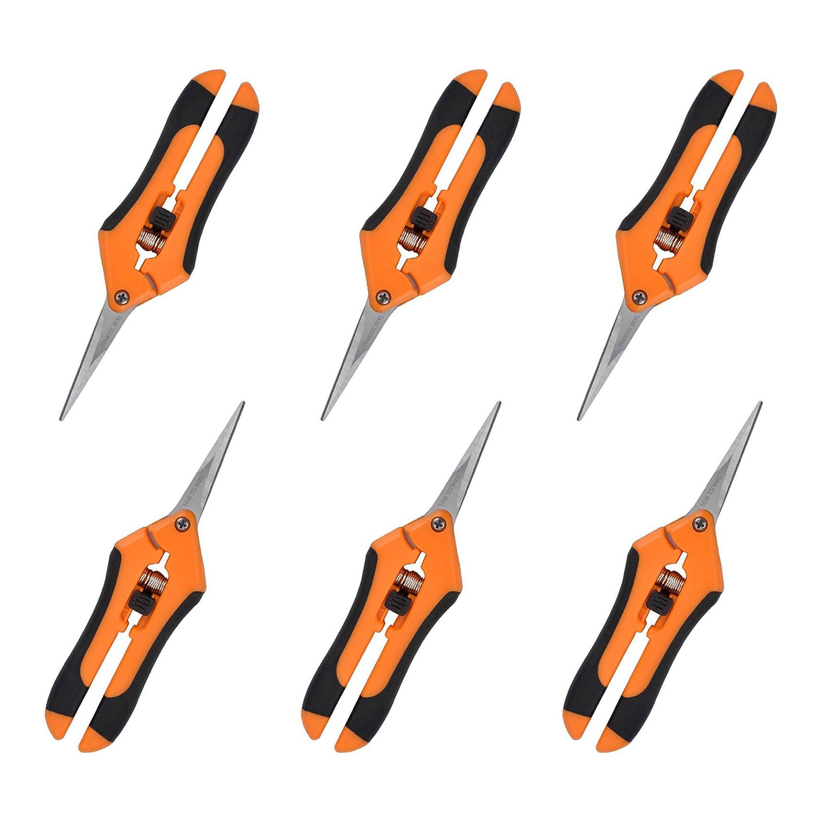 VIVOSUN 6.5 Inch Gardening Scissors Hand Pruner Pruning Shear with Straight  Stainless Steel Blades Orange 1-Pack