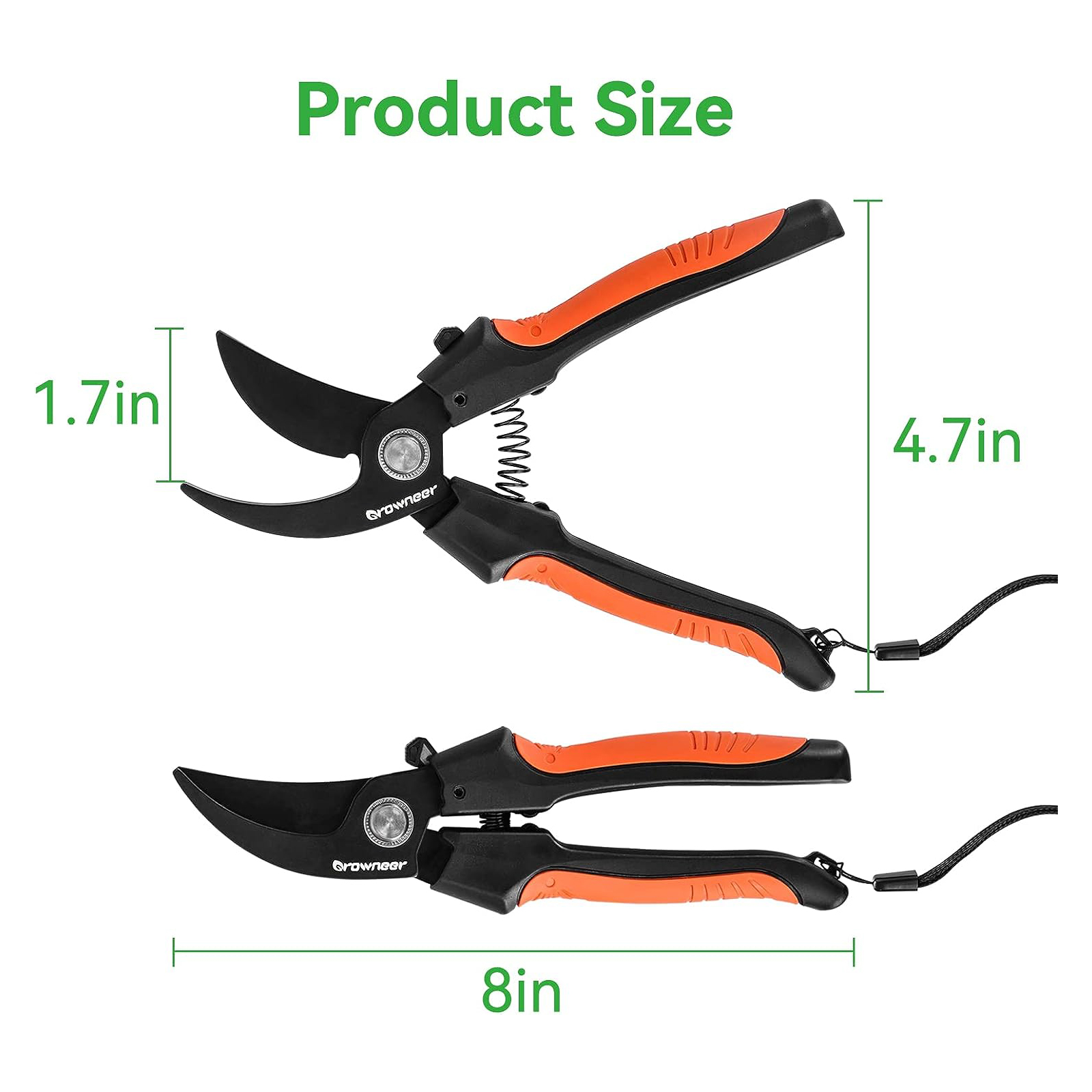  GROWNEER 3 Packs 6.5 Inch Pruning Shears with Curved