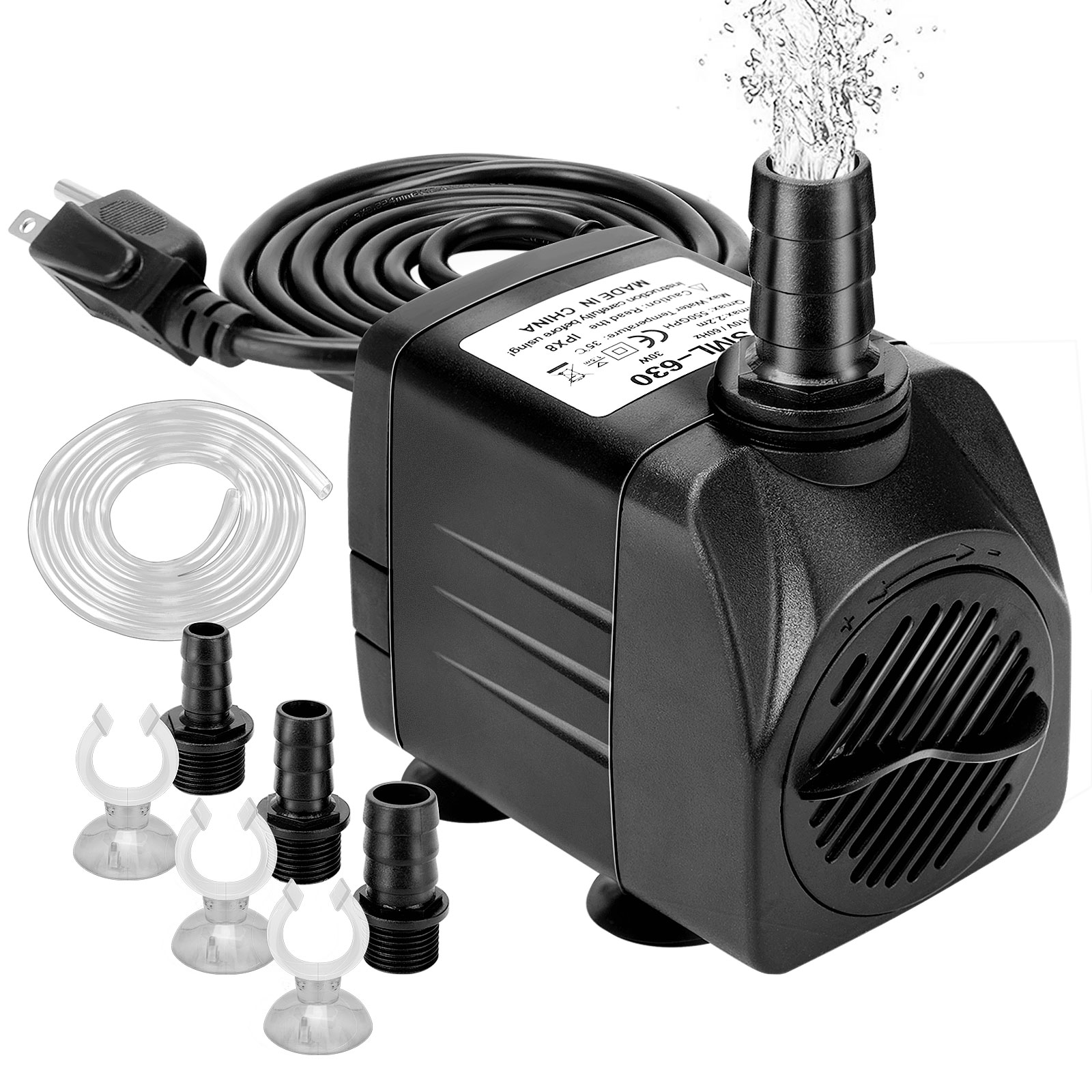 GROWNEER 550GPH Pompe submersible 30W Pompe à eau de fontaine