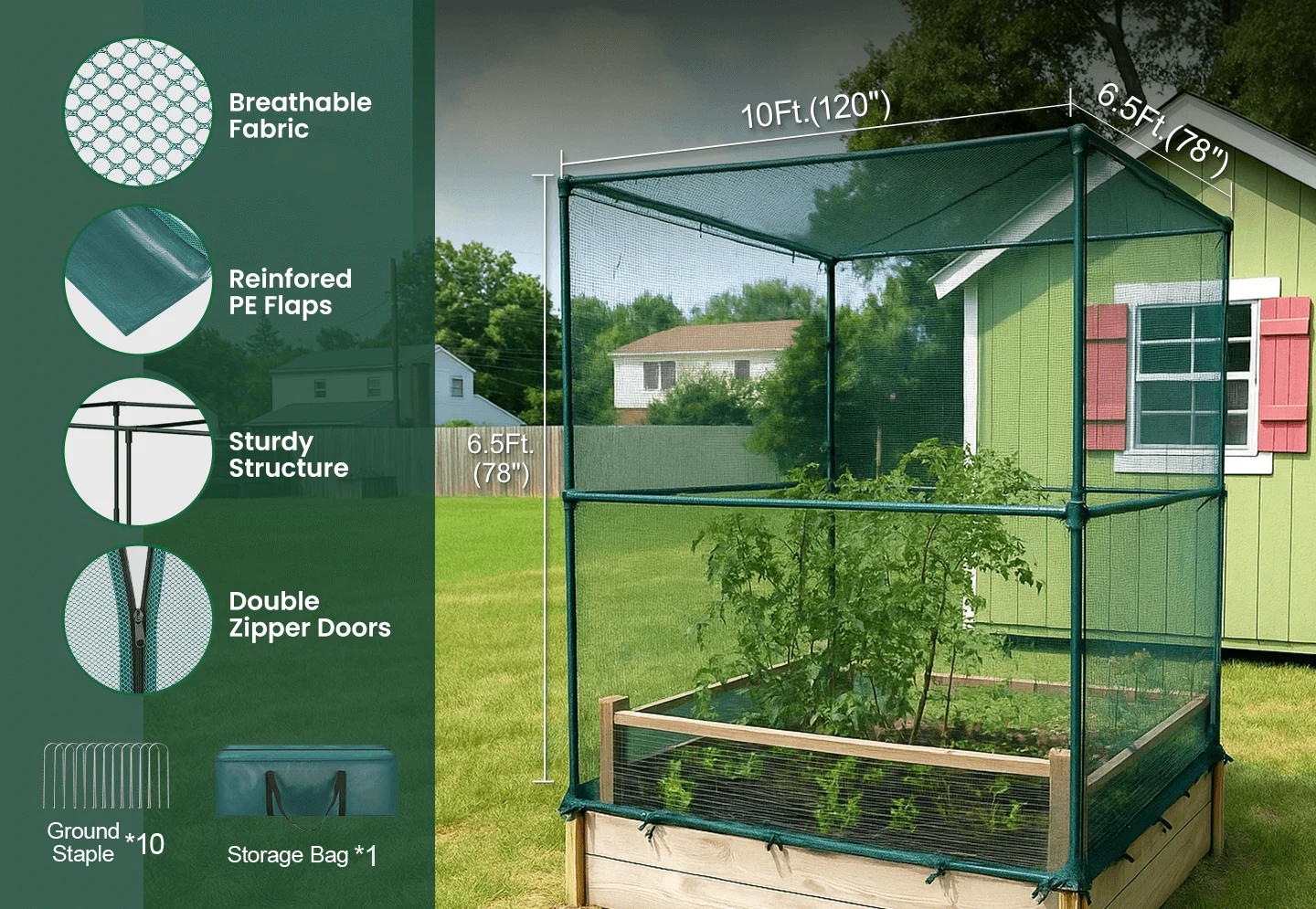GROWNEER Crop Cage 4′ X 4′
